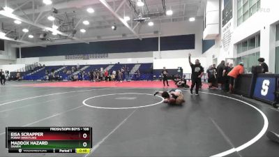 106 lbs Cons. Semi - Maddox Hazard, Swarm vs Eisa Scrapper, Poway Wrestling