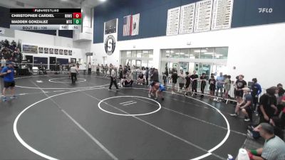 106 lbs Cons. Round 2 - Madden Gonzalez, Mantanona Training Center vs Christopher Cardiel, Rancho Bernardo Wrestling Club