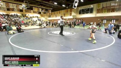 67 lbs Cons. Semi - Adam Albahar, Socal Grappling Club vs Brady Garcia, Threshold Wrestling