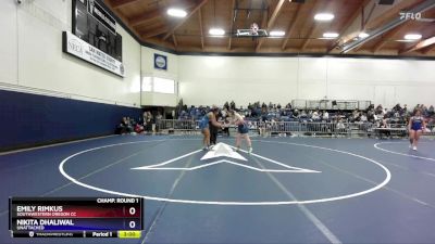 180 lbs Cons. Round 2 - Nikita Dhaliwal, Unattached vs Emily Rimkus, Southwestern Oregon CC