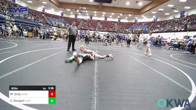 90 lbs Quarterfinal - Maximus Gray, Division Bell Wrestling vs Crew Swigart, Choctaw Ironman Youth Wrestling