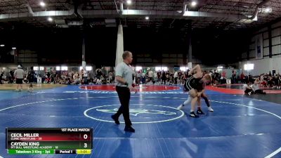 150 lbs Placement Matches (8 Team) - Cecil Miller, CLINIC WRESTLING vs Cayden King, PIT BULL WRESTLING ACADEMY