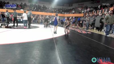 46 lbs Consi Of 8 #2 - Griffyn Moyer, Del City Little League vs Caelan Newcomb, Noble Takedown Club