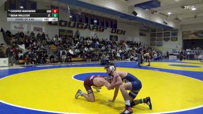 129 lbs Consi Of 8 #2 - Cooper Mathews, Cherokee Trail (CO) vs Sean Willcox, St. John Bosco