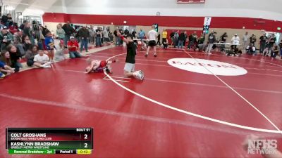 41-42 lbs Round 1 - Colt Groshans, Eaton Reds Wrestling Club vs Kashlynn Bradshaw, Greeley Metro Wrestling