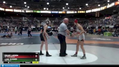 120 lbs Cons. Round 1 - Drake Larsen, Mt. View Oregon vs Luke Hughes, Post Falls