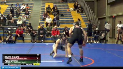 157 lbs Quarterfinal - Aden Graves, University Of Providence (Mont.) vs Travis Thorpe, Southern Oregon University (Ore.)