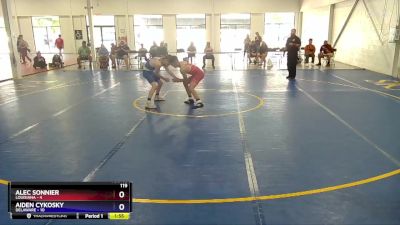 119 lbs Placement Matches (8 Team) - Alec Sonnier, Louisiana vs Aiden Cykosky, Delaware