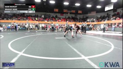 130 lbs Semifinal - Gage Rackley, Tuttle Wrestling Club vs Bradley Ross, Little Axe Takedown Club