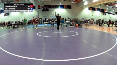100 lbs Quarterfinal - Logan Hughes, Hanover Hawkeye vs Colt Brewer, Virginia Team Predator