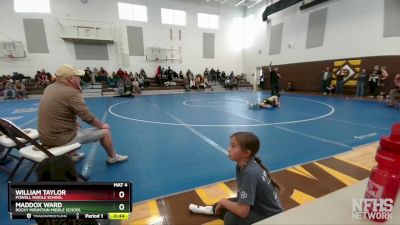 70 lbs Cons. Semi - William Taylor, Powell Middle School vs Maddox Ward, Rocky Mountain Middle School