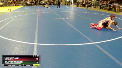84 lbs Cons. Round 1 - Lane Artmann, New Prague vs Brayvon Mueller, LSH (LeSueur/Henderson)