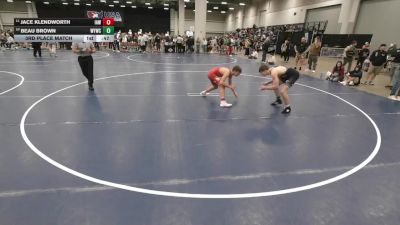 155 lbs 3rd Place Match - Beau Brown, Willard Youth Wrestling Club vs Jace Klendworth, Immortal Athletics WC