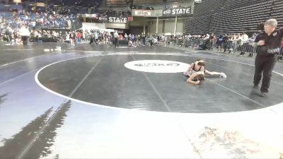 100 lbs Cons. Round 1 - Jace Linthakhan, Ilwaco Youth Wrestling vs D`Ayres Mangini, Punisher Wrestling Company