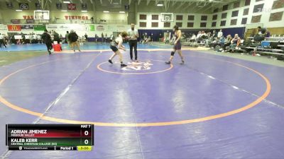 125 lbs Cons. Round 4 - Kaleb Kerr, Central Christian College (KS) vs Adrian Jimenez, Missouri Valley