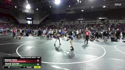 105 lbs Quarterfinal - Radan Peck, Pikes Peak Warriors Wrestling vs Travis Gauvin, Bear Cave Wrestling Club