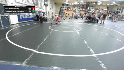 170 lbs Cons. Round 3 - Isabella De La Vega, Etiwanda vs Daphne Bravo, Whittier