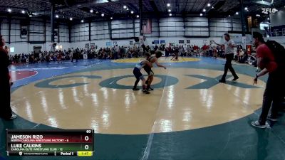 60 lbs Round 1 (6 Team) - Jameson Rizo, NORTH CAROLINA WRESTLING FACTORY vs Luke Calkins, CAROLINA ELITE WRESTLING CLUB