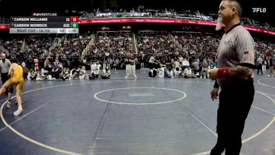 1A 150 lbs Quarterfinal - Carson Williams, Chatham Central High School vs Carson Worrick, Alleghany High School