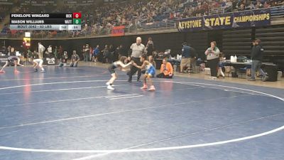 63 lbs Round Of 32 - Penelope Wingard, Hickory vs Mason Williams, Wattsburg