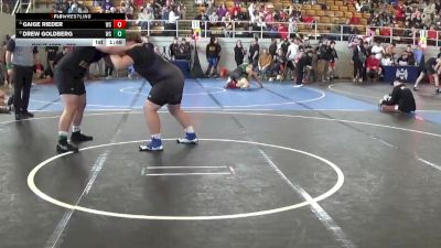 287 lbs Quarterfinal - Gaige Rieder, Cambridge vs Drew Goldberg, River Valley