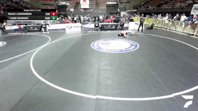 Cons. Round 5 - Isaac Castaneda, Canyon Springs High School Wrestling vs Luke Schoch, Bay Area Dragons Wrestling Center