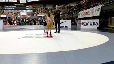 Bantam - 43 lbs 7th Place Match - Lexie Dugan, Swamp Monsters Wrestling Club vs Ezra Estrada, Madera Wrestling Club