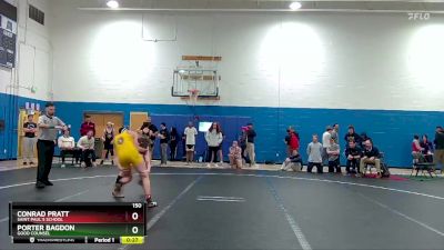 150 lbs Cons. Round 1 - Porter Bagdon, Good Counsel vs Conrad Pratt, Saint Paul`s School