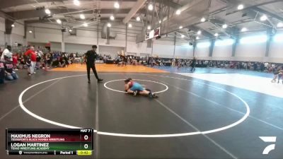 115 lbs Round 1 - Logan Martinez, Texas Wrestling Academy vs Maximus Negron, Texasports Black Mamba Wrestling