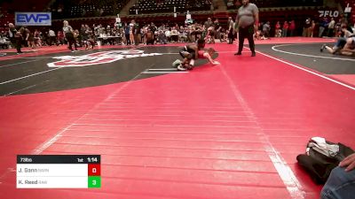 73 lbs Semifinal - Judson Gann, Barnsdall Youth Wrestling vs Kingston Reed, Raw Wrestling Club