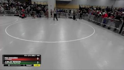 100 lbs Semifinal - Jubilee Rendon, Team Xtreme Wrestling vs Mia Navarro, California