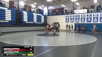 197 lbs 5th Place Match - Braydon Hoffman, Cornell College vs Sebastian Chisari, Illinois Wesleyan