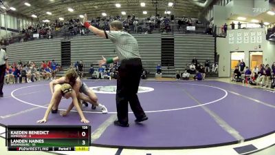 126 lbs Quarterfinals (8 Team) - Landen Haines, Brownsburg vs Kaeden Benedict, Homestead