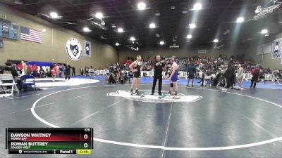 175 lbs Cons. Round 3 - Rowan Buttrey, Golden West vs Dawson Whitney, Morro Bay