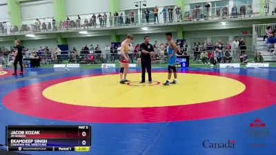 71kg Champ. Round 2 - Jacob Kozak, Jr Huskies vs Ekamdeep Singh, Canadian Mal Wrestling