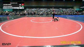 40 lbs Round Of 16 - Kaysen Hines, Park Rapids vs Westin Barnes, Hutchy Hammers