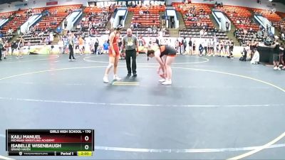 170 lbs Round 2 - Kaili Manuel, Michigan Wrestling Academy vs Isabelle Wisenbaugh, Grand Haven