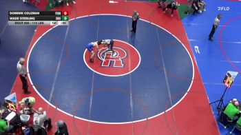 110 lbs Consi Of 16 #1 - Dominik Coleman, Penns Valley vs Wade Sterling, Union City