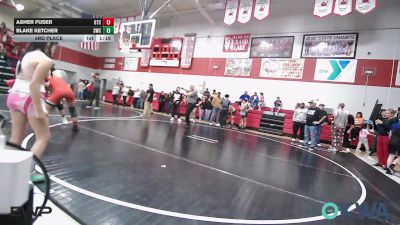 140 lbs 3rd Place - Asher Fuser, Grove Takedown Club vs Blake Ketcher, Salina Wrestling Club