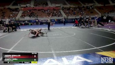 D4-120 lbs Quarterfinal - Jaeden Seballos, Morenci Jr./Sr. vs Joseph Cahill, Fountain Hills