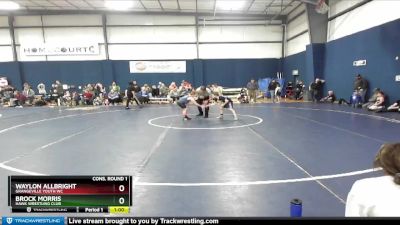 72+ Cons. Round 1 - Waylon Allbright, Grangeville Youth WC vs Brock Morris, Hawk Wrestling Club