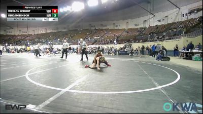 90 lbs Quarterfinal - Waylon Wright, Weatherford Youth Wrestling vs King Robinson, Hurricane Wrestling Academy