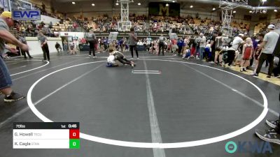 70 lbs Round Of 16 - Granger Howell, Tecumseh Youth Wrestling vs Kalon Cagle, Standfast OKC