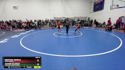 93-95 lbs Round 1 - Xavier Blanco, Laramie Middle School vs Weston Temple, Dean Morgan