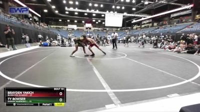 105 lbs Round 4 (6 Team) - Ty Bowser, Kansas Warriors 1 vs Brayden Yakich, Black Fox Academy