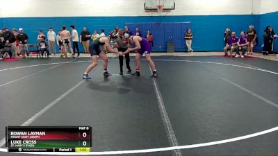 150 lbs Cons. Round 1 - Luke Cross, St. Mary`s Ryken vs Rowan Layman, Mount Saint Joseph