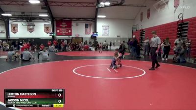 Cons. Round 1 - Jaxson Nicol, Keokuk Kids Wrestling Club vs Lexton Matteson, WBNDD