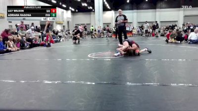 85 lbs Round 8 (10 Team) - Adriana Ragona, Backyard Brawlers Pink vs Lily Wilson, GA United