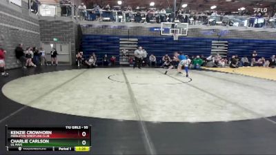 95 lbs Quarterfinal - Charlie Carlson, Lil Mavs vs Kenzie Crowhorn, Middleton Wrestling Club