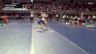 3A-132 lbs Champ. Round 1 - Garrett Bills, Lewis Central vs Ayden Swedberg, Indianola